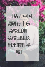 活力中国调研行丨东莞松山湖：荔枝园里长出来的科学城