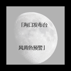 海口发布台风黄色预警