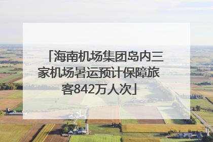 海南机场集团岛内三家机场暑运预计保障旅客842万人次