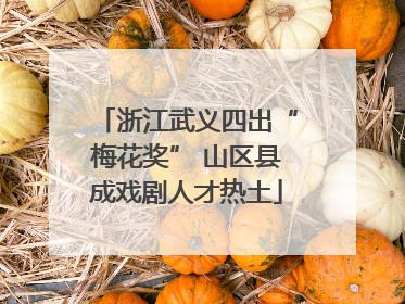 浙江武义四出“梅花奖” 山区县成戏剧人才热土