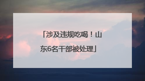 涉及违规吃喝！山东6名干部被处理