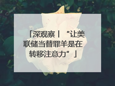 深观察丨“让美联储当替罪羊是在转移注意力”