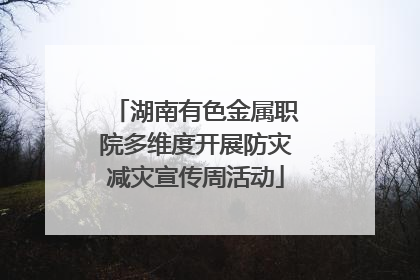 湖南有色金属职院多维度开展防灾减灾宣传周活动