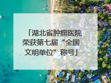 湖北省肿瘤医院荣获第七届“全国文明单位”称号