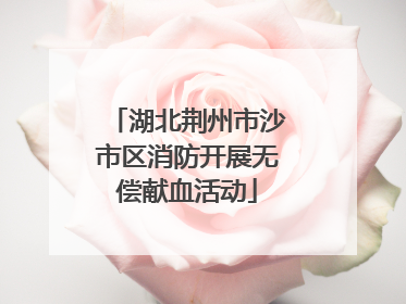 湖北荆州市沙市区消防开展无偿献血活动