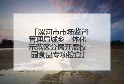 漯河市市场监督管理局城乡一体化示范区分局开展校园食品专项检查