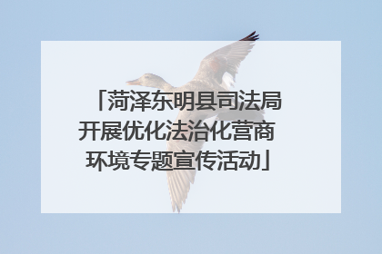 菏泽东明县司法局开展优化法治化营商环境专题宣传活动