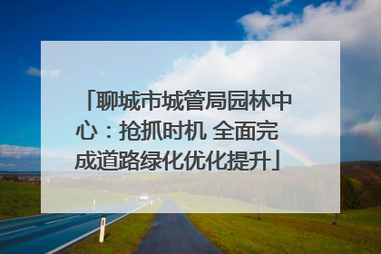 聊城市城管局园林中心：抢抓时机 全面完成道路绿化优化提升