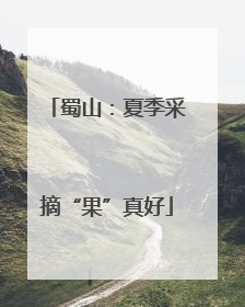 蜀山：夏季采摘“果”真好