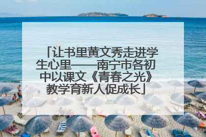 让书里黄文秀走进学生心里——南宁市各初中以课文《青春之光》教学育新人促成长