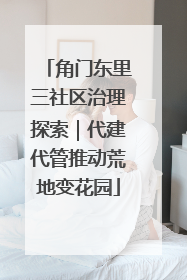 角门东里三社区治理探索｜代建代管推动荒地变花园