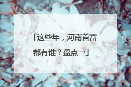 这些年，河南首富都有谁？盘点→