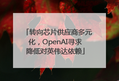 转向芯片供应商多元化，OpenAI寻求降低对英伟达依赖