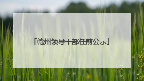 赣州领导干部任前公示
