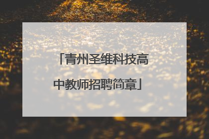青州圣维科技高中教师招聘简章