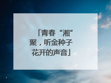 青春“湘”聚，听金种子花开的声音