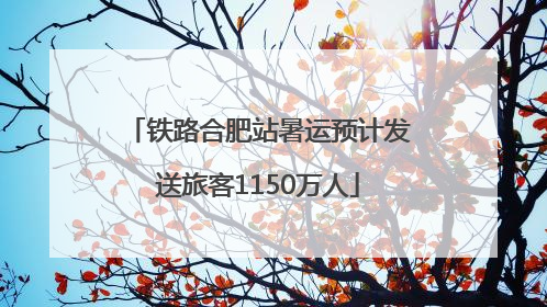 铁路合肥站暑运预计发送旅客1150万人