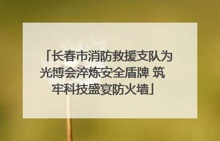 长春市消防救援支队为光博会淬炼安全盾牌 筑牢科技盛宴防火墙