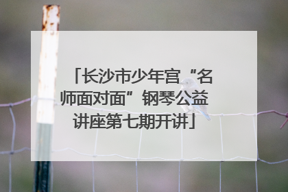 长沙市少年宫“名师面对面”钢琴公益讲座第七期开讲