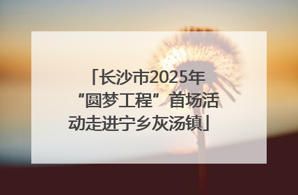 长沙市2025年“圆梦工程”首场活动走进宁乡灰汤镇