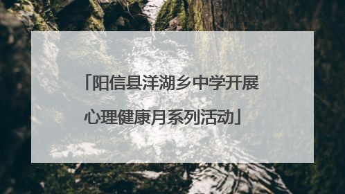 阳信县洋湖乡中学开展心理健康月系列活动