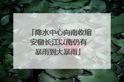降水中心向南收缩 安徽长江以南仍有暴雨到大暴雨