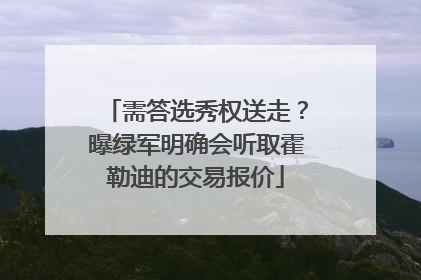 需答选秀权送走？曝绿军明确会听取霍勒迪的交易报价