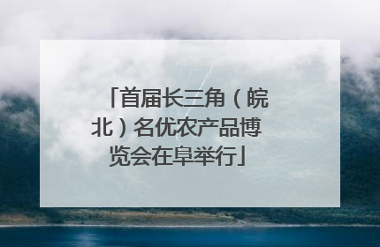 首届长三角（皖北）名优农产品博览会在阜举行
