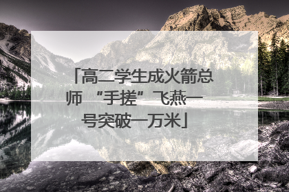 高二学生成火箭总师 “手搓”飞燕一号突破一万米