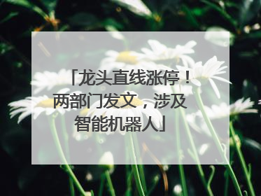 龙头直线涨停！两部门发文，涉及智能机器人
