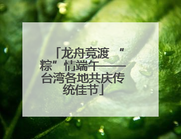 龙舟竞渡 “粽”情端午——台湾各地共庆传统佳节