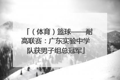（体育）篮球——耐高联赛：广东实验中学队获男子组总冠军