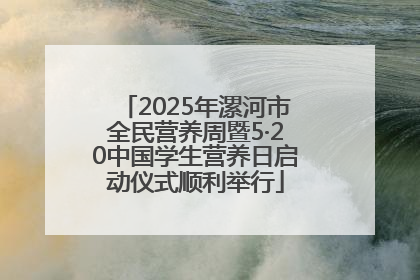 2025年漯河市全民营养周暨5·20中国学生营养日启动仪式顺利举行