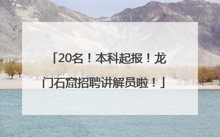 20名！本科起报！龙门石窟招聘讲解员啦！