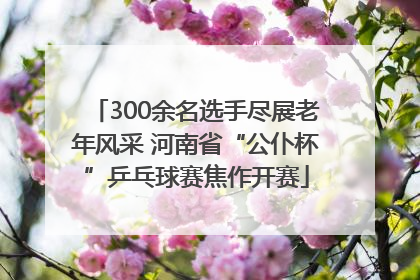 300余名选手尽展老年风采 河南省“公仆杯”乒乓球赛焦作开赛