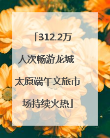 312.2万人次畅游龙城 太原端午文旅市场持续火热