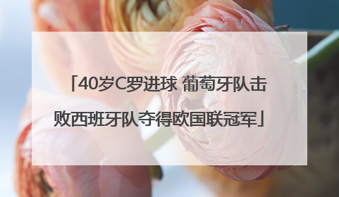 40岁C罗进球 葡萄牙队击败西班牙队夺得欧国联冠军