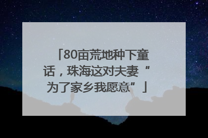 80亩荒地种下童话，珠海这对夫妻“为了家乡我愿意”