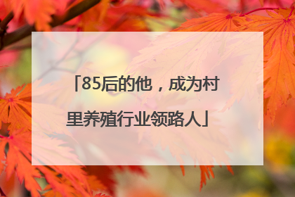85后的他，成为村里养殖行业领路人